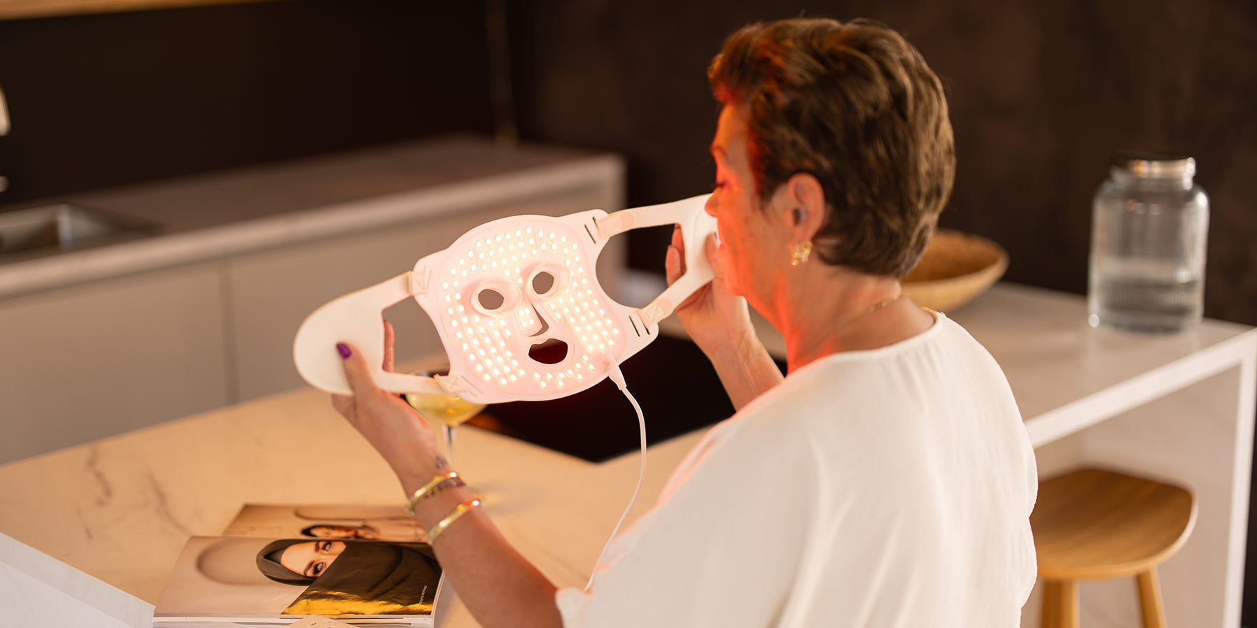 Rödljus LED-mask